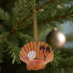 hand-painted seashell ornament