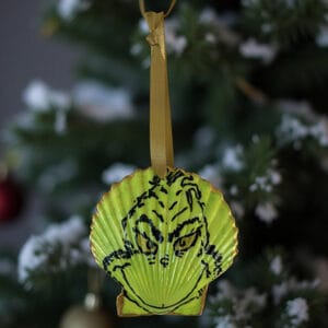 hand-painted seashell ornament