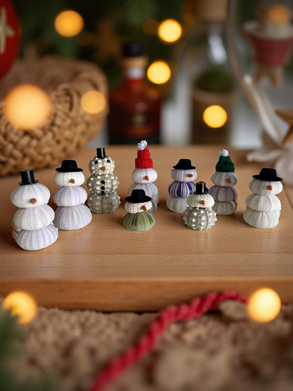 Snowman Sea Urchin Figurine - Image 2