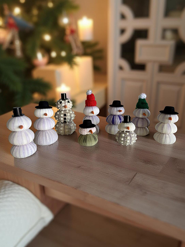 Snowman Sea Urchin Figurine - Image 3
